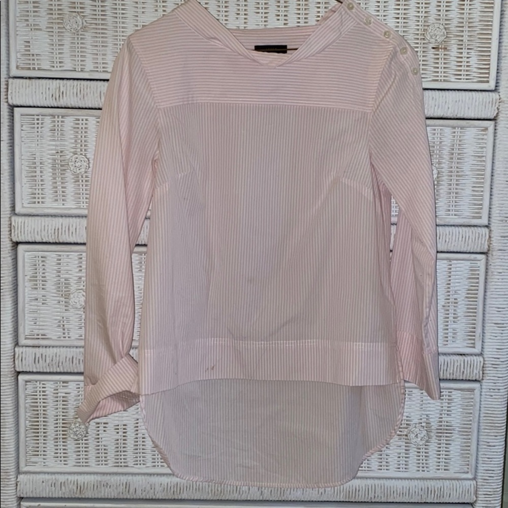 Pink and white striped J.Crew blouse